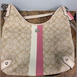 Beige and Pink Coach Purse